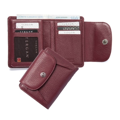 Tergan Bordo Deri Kadın Cüzdan 5714K16 - 5
