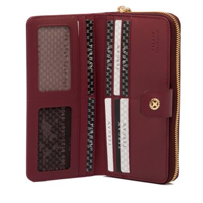 Tergan Bordo Deri Kadın Cüzdan 5789X31 - 3