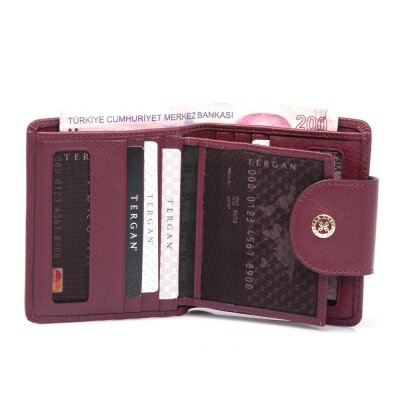 Tergan Bordo Deri Kadın Cüzdanı 5674K16 - 4