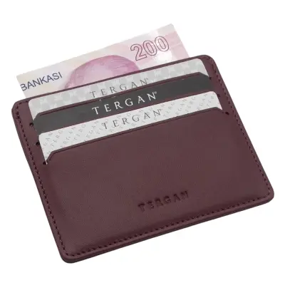 Tergan Bordo Deri Unisex Kredi Kartlık 1050X31 - 2