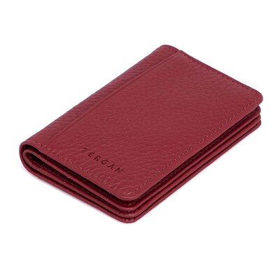 Tergan Bordo Deri Unisex Kredi Kartlık 1601M71 - 1