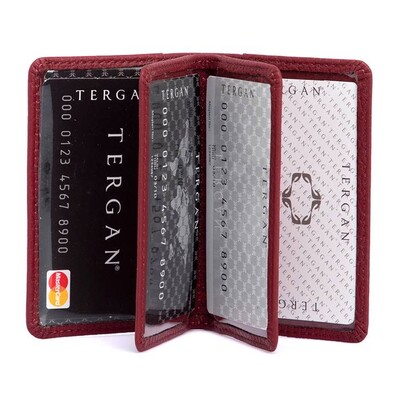 Tergan Bordo Deri Unisex Kredi Kartlık 1601M71 - 2