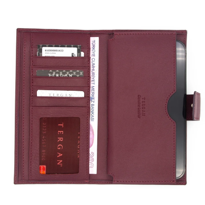 Tergan Bordo Unisex Deri Cüzdan 1622K16 - 2
