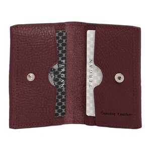 Tergan Bordo Unisex Deri Kredi Kartlık 0266M71 - Tergan (1)