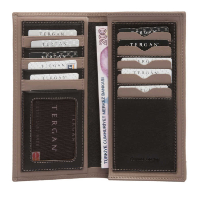 Tergan Kahve Deri Erkek Cüzdan 1610H4M - 2