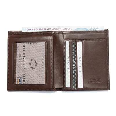 Tergan Kahve Deri Erkek Cüzdanı 1339B07 - 2