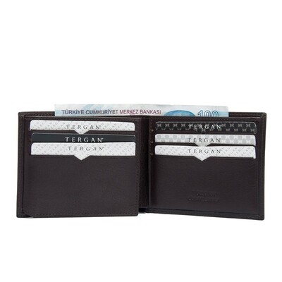 Tergan Kahve Deri Erkek Cüzdanı 1228B07 - 2