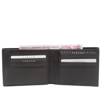 Tergan Kahve Deri Erkek Cüzdanı 1464B07 - 2