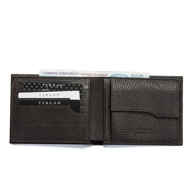 Tergan Kahve Deri Erkek Cüzdanı 1469A42 - 2