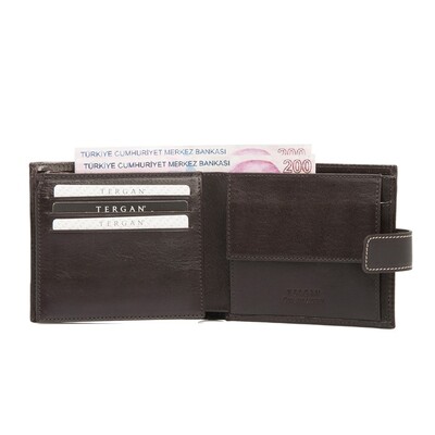 Tergan Kahve Deri Erkek Cüzdanı 1557A98 - 2