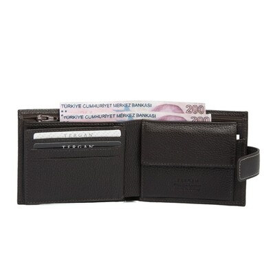 Tergan Kahve Deri Erkek Cüzdanı 1559A7P - 2