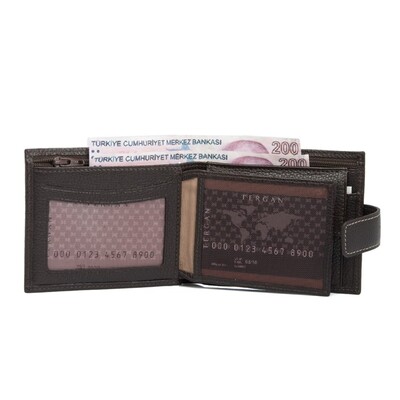 Tergan Kahve Deri Erkek Cüzdanı 1559A7P - 3