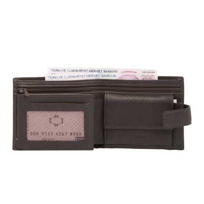Tergan Kahve Deri Erkek Cüzdanı 1571A7P - 2