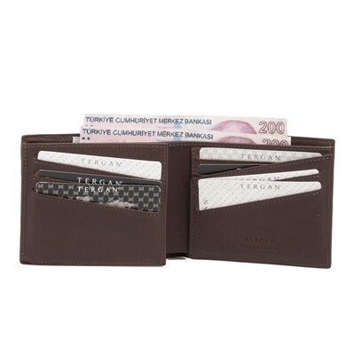 Tergan Kahve Deri Erkek Cüzdanı 1589D38 - 2