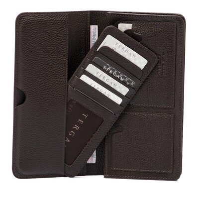 Tergan Kahve Deri Erkek Cüzdanı 1592A7P - 3