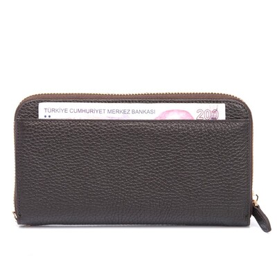 Tergan Kahve Deri Kadın Cüzdanı 5734A42 - 4