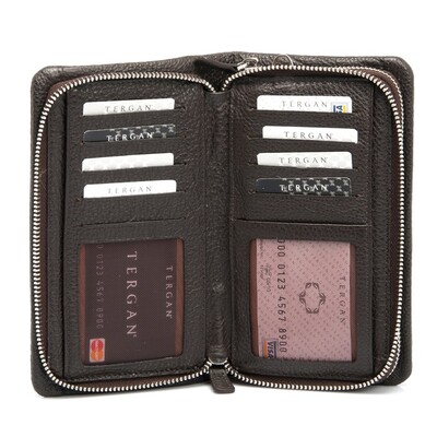 Tergan Kahve Deri Unisex Portföy Çantası 2197A7P - 4