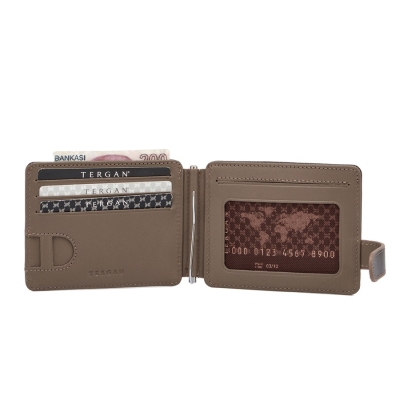 Tergan Kahve-Kum Deri Unisex Kredi Kartlık 01637A8K - 2