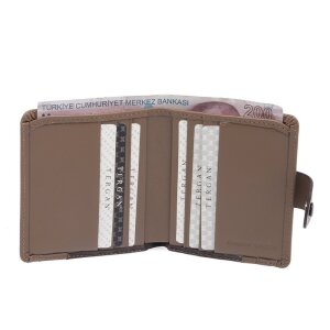 Tergan Kahve-Kum Erkek Deri Cüzdanı 1652U9D - Tergan (1)