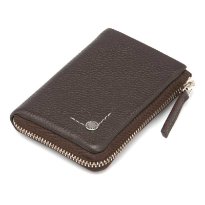 Tergan Kahve Para Bölmeli Deri Anahtarlık - 0252A7P - 1