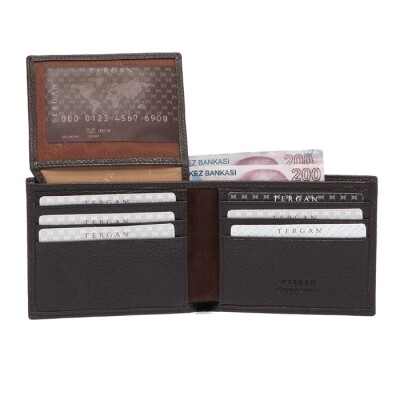 Tergan Kahverengi Deri Erkek Cüzdanı 1648A42 - 3