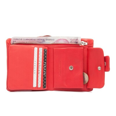 Tergan Kırmızı Deri Erkek Cüzdanı 1404D39 - 3
