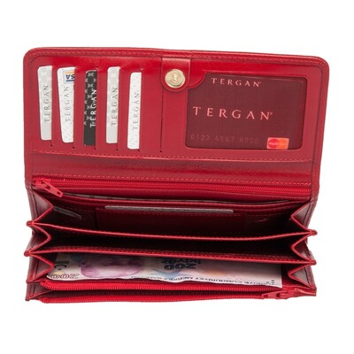 Tergan Kırmızı Deri Kadın Cüzdanı 5584C71 - 3