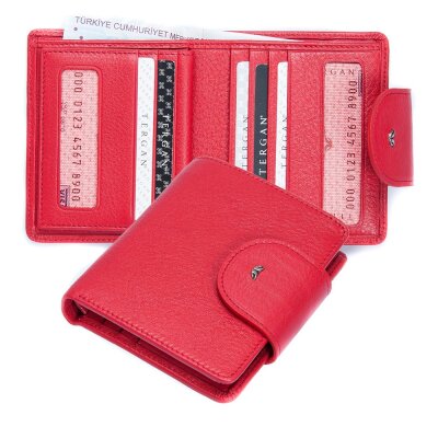 Tergan Kırmızı Deri Kadın Cüzdanı 5674A86 - 2
