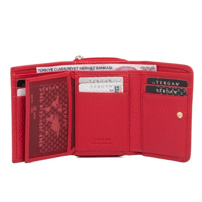 Tergan Kırmızı Deri Kadın Cüzdanı 5798B68 - 3