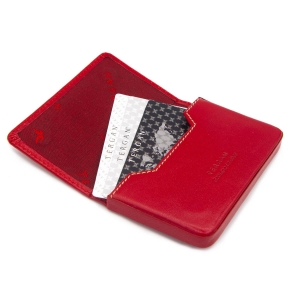 Tergan Kırmızı Deri Unisex Kartvizitlik 1546C71 - Tergan (1)