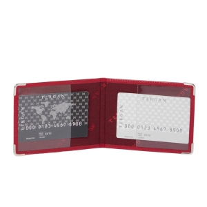 Tergan Kırmızı Deri Unisex Kimlik Kabı 1446C71 - Tergan (1)