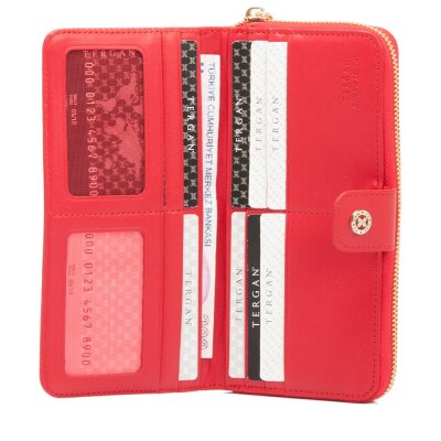Tergan Kırmızı Kadın Deri Cüzdan 5789H4B - 3