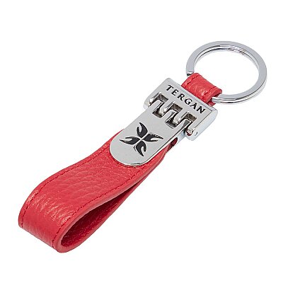 Tergan Kırmızı Küçük Deri Anahtarlık - 0247B68 - 1