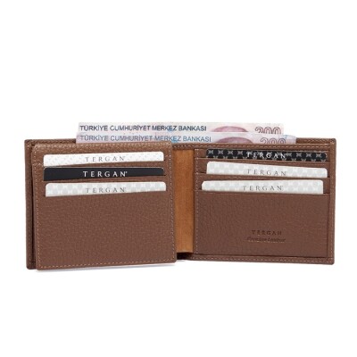 Tergan Koyu Taba Deri Erkek Cüzdanı 1648R8R - 2
