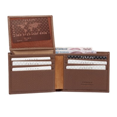 Tergan Koyu Taba Deri Erkek Cüzdanı 1648R8R - 3