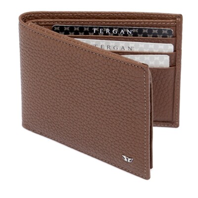 Tergan Koyu Taba Deri Erkek Cüzdanı 1648R8R - 4