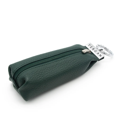 Tergan Koyu Yeşil Deri Anahtarlık - 0193J26 - 1