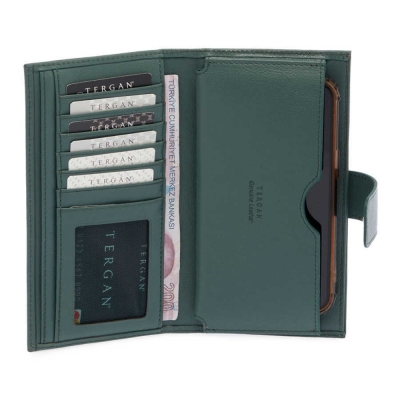 Tergan Koyu Yeşil Unisex Deri Cüzdan 1622J0B - 2