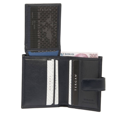 Tergan Lacivert Deri Erkek Cüzdan 1623H86 - 3