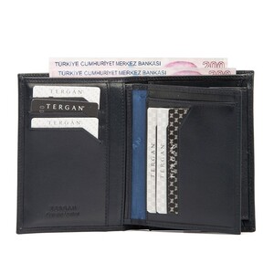 Tergan Lacivert Deri Erkek Cüzdanı 1108H86 - Tergan (1)