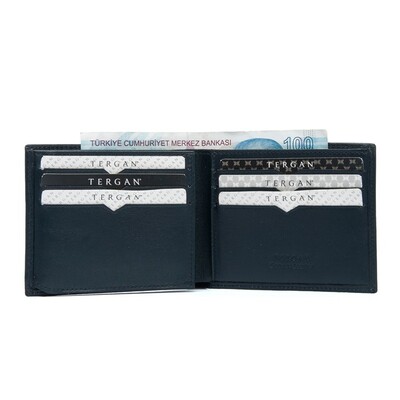 Tergan Lacivert Deri Erkek Cüzdanı 1228H86 - 2