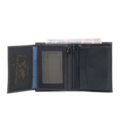 Tergan Lacivert Deri Erkek Cüzdanı 1247H86 - 3