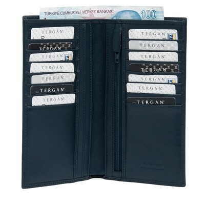 Tergan Lacivert Deri Erkek Cüzdanı 1293H86 - 2