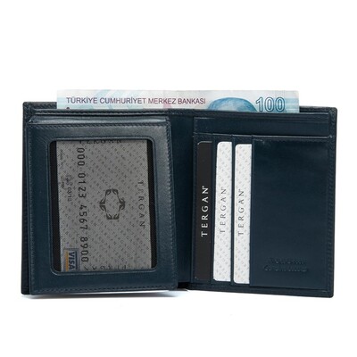Tergan Lacivert Deri Erkek Cüzdanı 1339H86 - 2