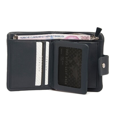 Tergan Lacivert Deri Erkek Cüzdanı 1404M80 - 2