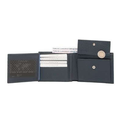Tergan Lacivert Deri Erkek Cüzdanı 1465A38 - 3
