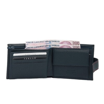 Tergan Lacivert Deri Erkek Cüzdanı 1559X86 - 2