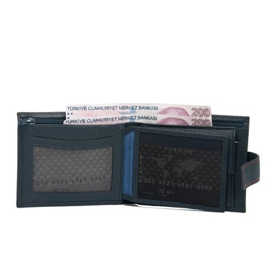 Tergan Lacivert Deri Erkek Cüzdanı 1559X86 - 3