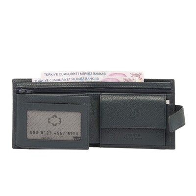 Tergan Lacivert Deri Erkek Cüzdanı 1571X86 - 2