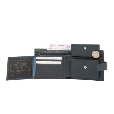 Tergan Lacivert Deri Erkek Cüzdanı 1571X86 - 3